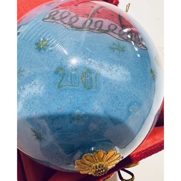 Li Bien "The Angels" Large Reverse Hand Painted 2001 Glass Christmas Ornament - Picture 8 of 9